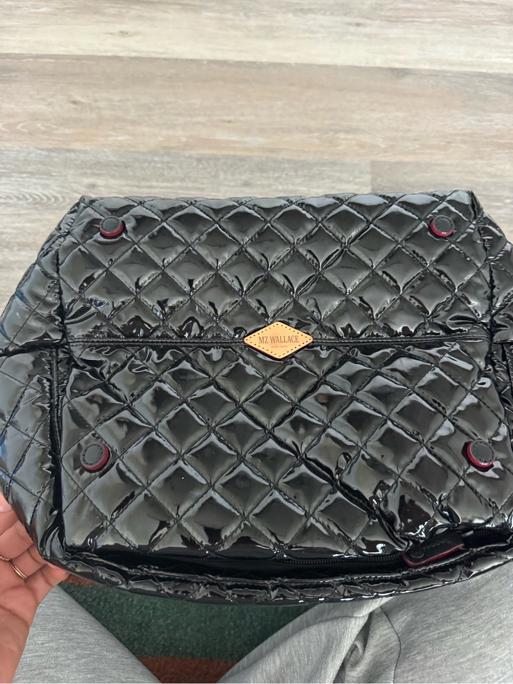 MZ Wallace Metro City Medium Tote Deluxe- Black Lacquer - Picture 3 of 5